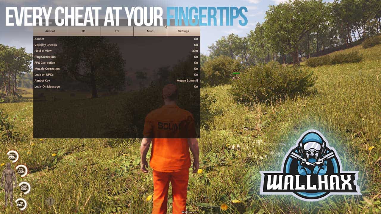 scum-hacking-menu-screenshot Configure every cheat feature through the Wallhax cheat menu.